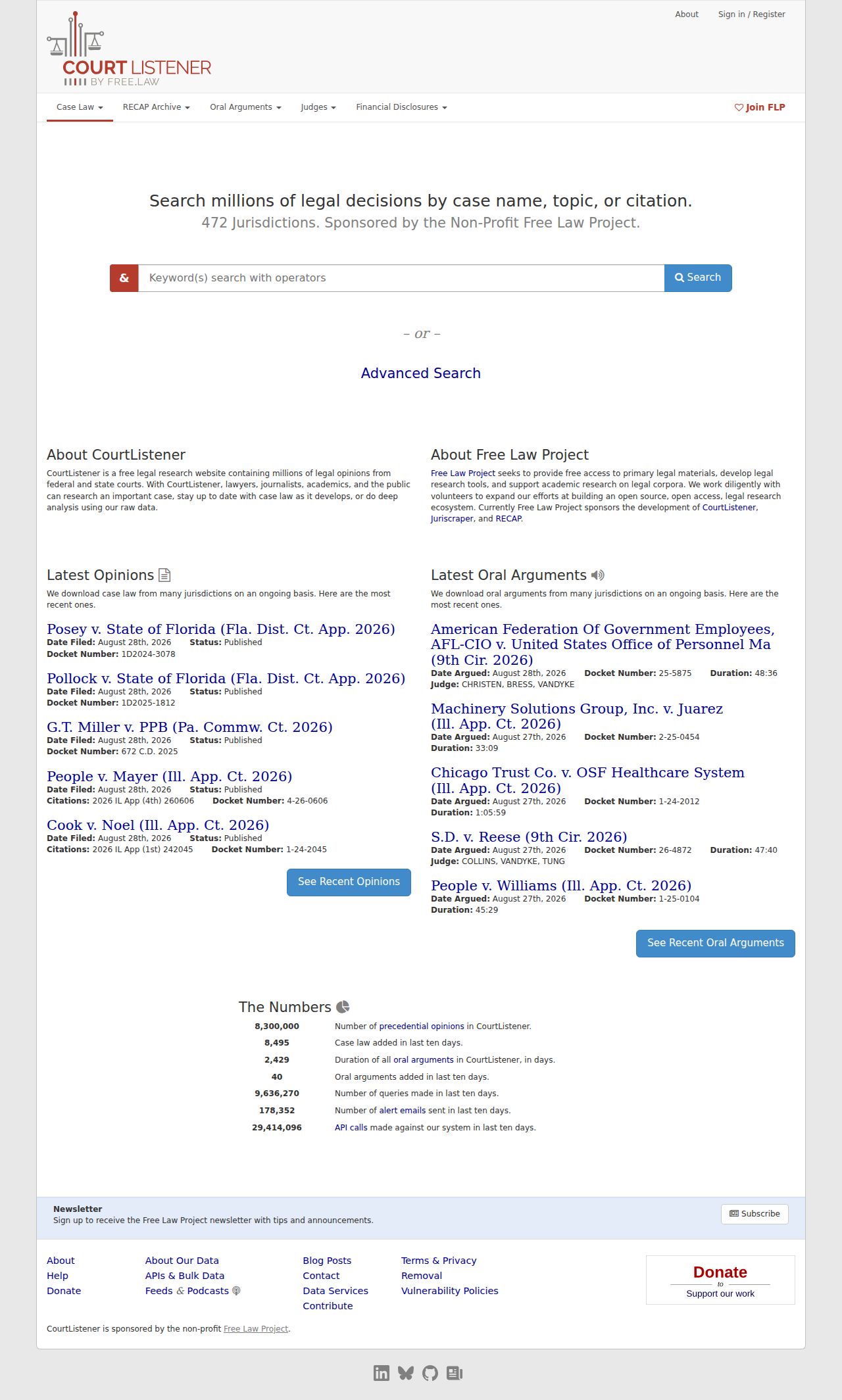 Brimson court docket CourtListener federal archive comparison source