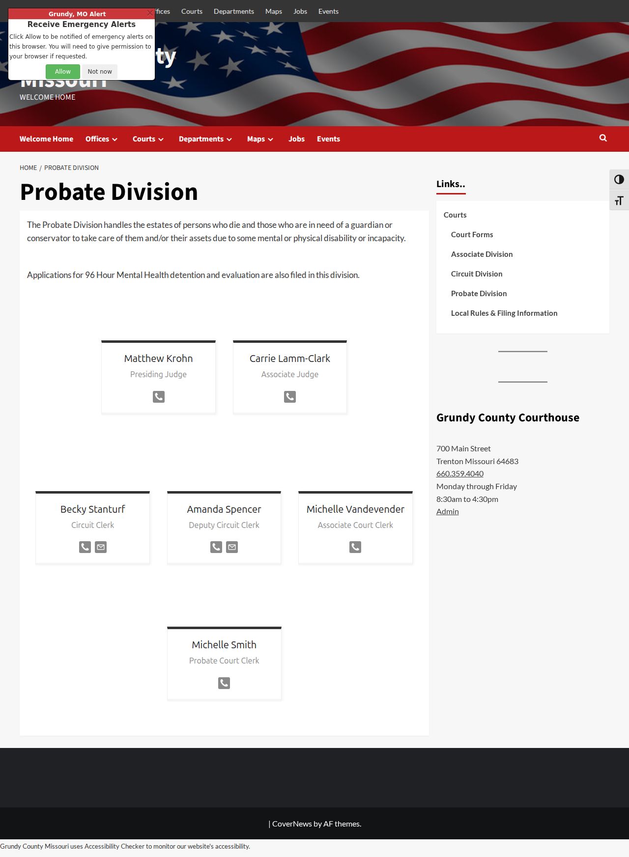 Grundy County civil docket probate division source