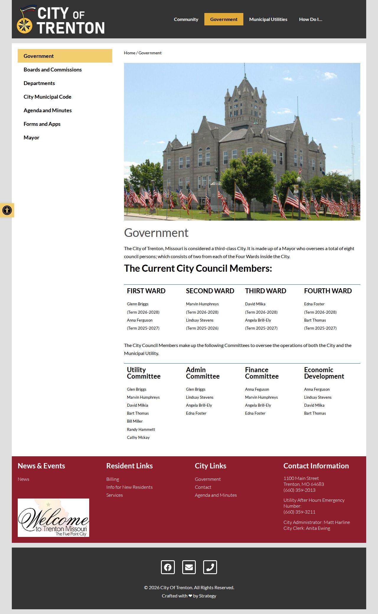 Galt court docket comparison source showing Trenton city government
