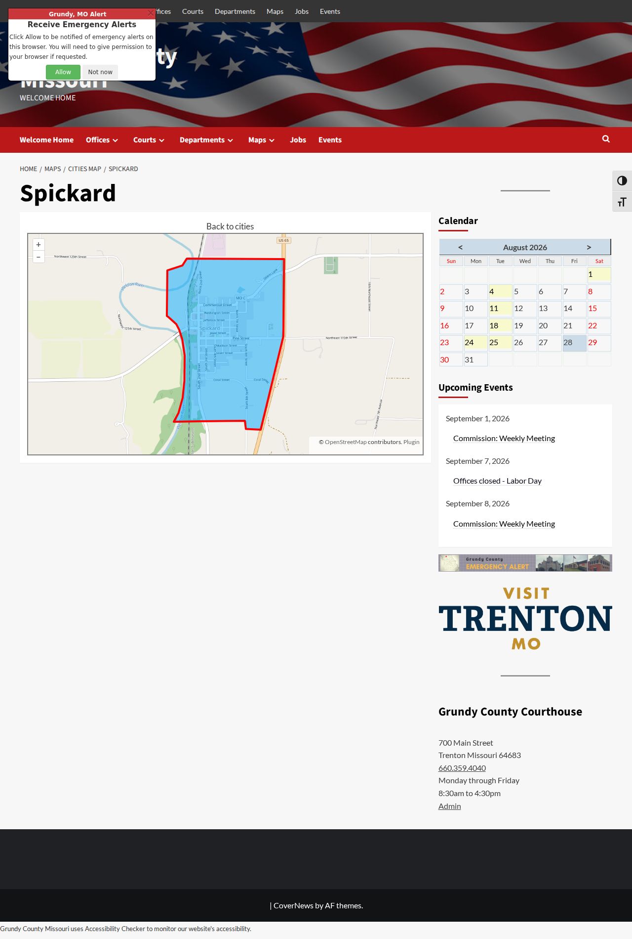 Spickard court docket official county profile source